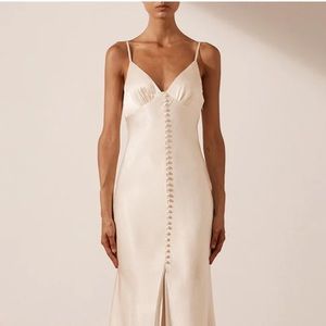 SHONA JOY LA LUNE BIA SLIP DRESS CREAM